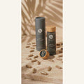 Nudora Men's Hair Support — charcoal tube and vial with bamboo cap